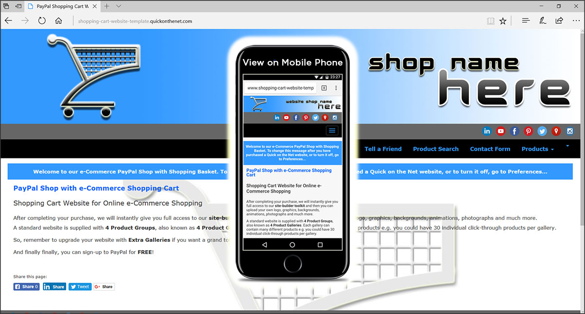 Shopping Cart Website Template PayPal Store Website Design