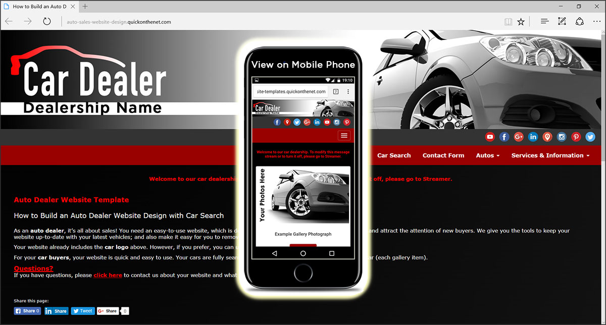 Auto Dealership Website Template Collection